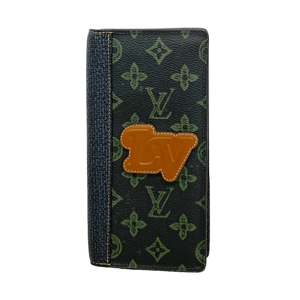 Louis Vuitton Long Wallet LV Fall Portefeuille Brazza NM M81807 Dark Green Men's